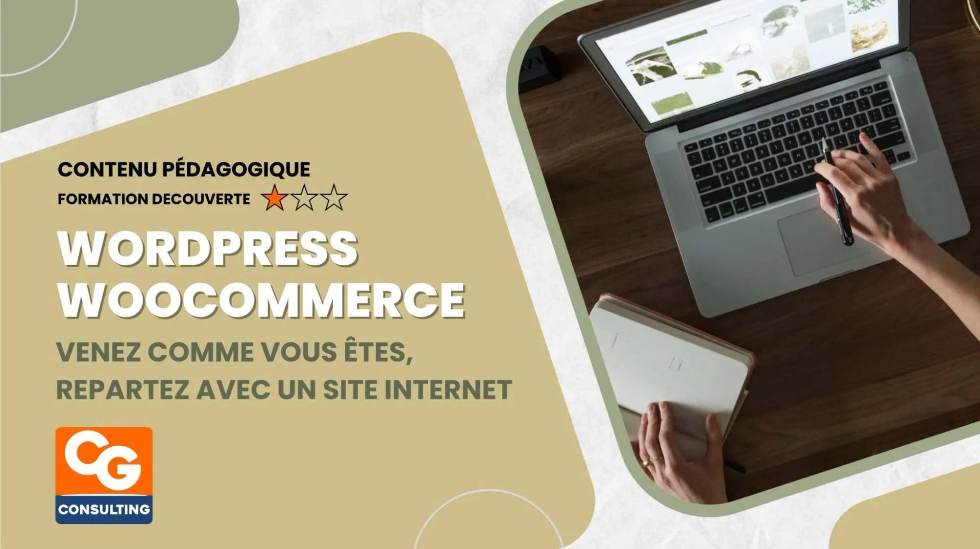 Visuel de la formation WordPress WooCommerce : venez comme vous êtes, repartez avec un site internet